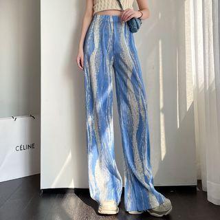 Tie-dye Print Wide Leg Pants