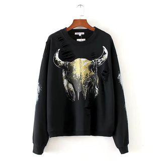 Long-sleeve Goat Head Pullover