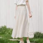Polka Dot A-line Midi Wrap Skirt White - One Size