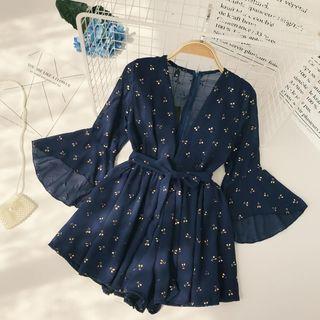 Cherry Long-sleeve Playsuit