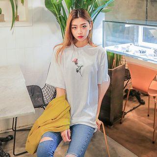 Cutout-detail Printed Top