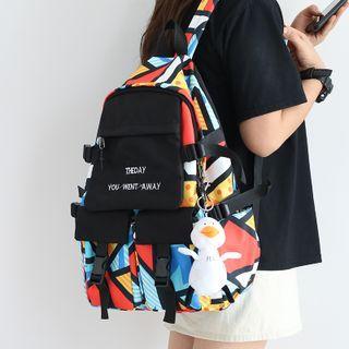 Buckled Print Lightweight Backpack