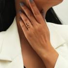 Letter B Alloy Open Ring Gold - One Size
