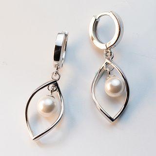 Faux-pearl Huggy Earring