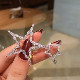 Hollow Star Ear Cuff Single - Silver - One Size