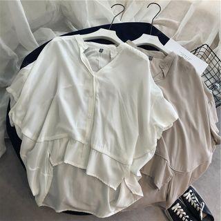 Short-sleeve Dip Back Blouse