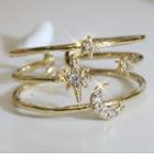 Star Open Ring Gold & White - One Size