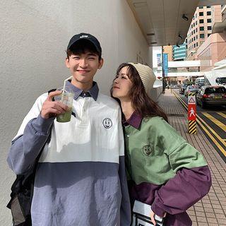 Couple Matching Long-sleeve Collared Top
