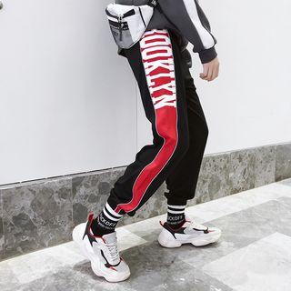 Color Block Lettering Jogger Pants