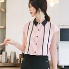 Chiffon Cap-sleeve Shirt