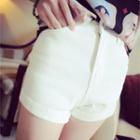 Cuffed High-waist Shorts