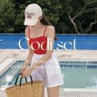 Terry Swimsuit & Band-waist Shorts Set