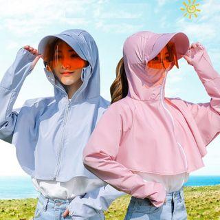 Set: Wide Brim Cap + Sun Protection Hooded Cape