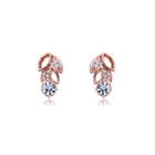 Luxurious Plated Rose Golden Earrings With White Cubic Zircon