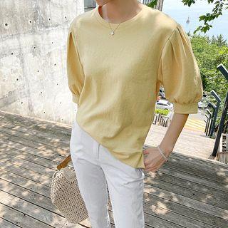 Puff-sleeve Cotton Sweatshirt