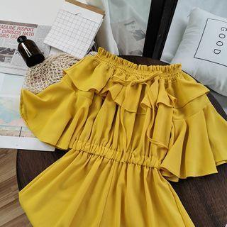 Ruffle-trim Wide-leg Jumpsuit