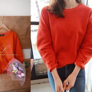 Pintuck-sleeve Slit-hem Sweatshirt