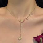 Butterfly Pendant Y Choker 0985a - Necklace - Gold - One Size