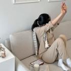 Ribbed T-shirt & Pants Lounge Set