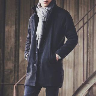Stand-collar Woolen Long Coat