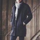 Stand-collar Woolen Long Coat