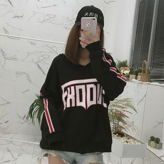 Side-striped Lettering Sweatshirt