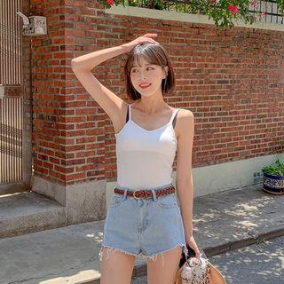 V-neck Padded Cropped Camisole Top