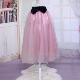 Bow-accent Long Skirt