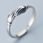 925 Sterling Silver Hands Ring Open Ring - 925 Sterling Silver - One Size