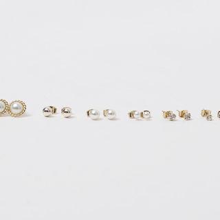 Set Of 6: Earrings Gold - One Size