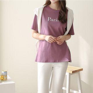 Paris Printed Round-neck Cotton T-shirt