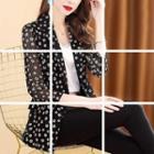 3/4-sleeve Patterned Blazer