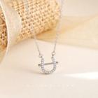Horseshoe Pendant Sterling Silver Necklace Horseshoe - One Size