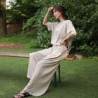 Set: Boxy T-shirt + Wide-leg Pants