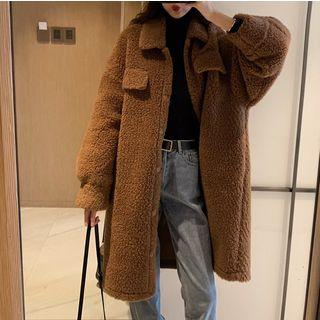 Faux Lambswool Long Jacket