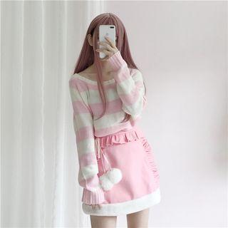 Bobble Frill Trim Mini Skirt