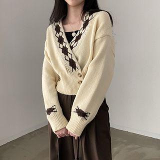 Argyle Panel Knit Top