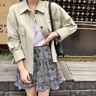 Tiered Paisley Miniskirt