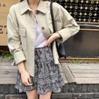 Tiered Paisley Miniskirt