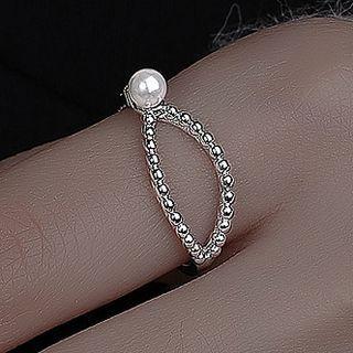 Faux Pearl Layered Ring Silver - Size 14