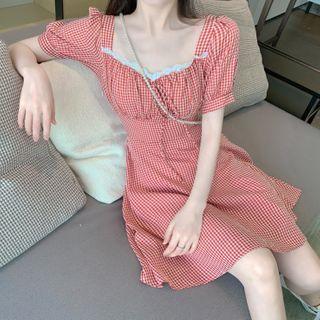 Plaid Lace Dress