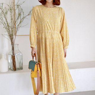 Crystal-pleat Long Dress