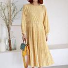 Crystal-pleat Long Dress