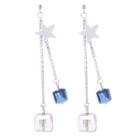 Alloy Star Faux Crystal Fringed Earring