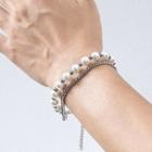 Faux Pearl Layered Bracelet White & Silver - One Size