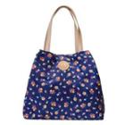Floral Shopper Bag Dark Blue - One Size