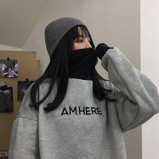 Couple Matching Lettering Turtleneck Sweatshirt