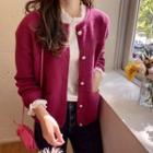 Pocket-detail Faux-pearl Cardigan