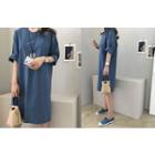 3/4-sleeve Cotton Dress