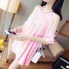 Cold Shoulder Chiffon Tunic